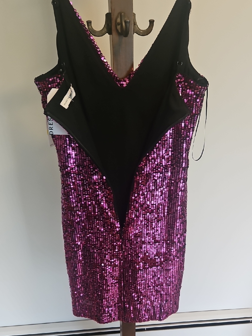 Dress the Population Black/Pink Evening Slip Dress Size M - Picture 3 of 9